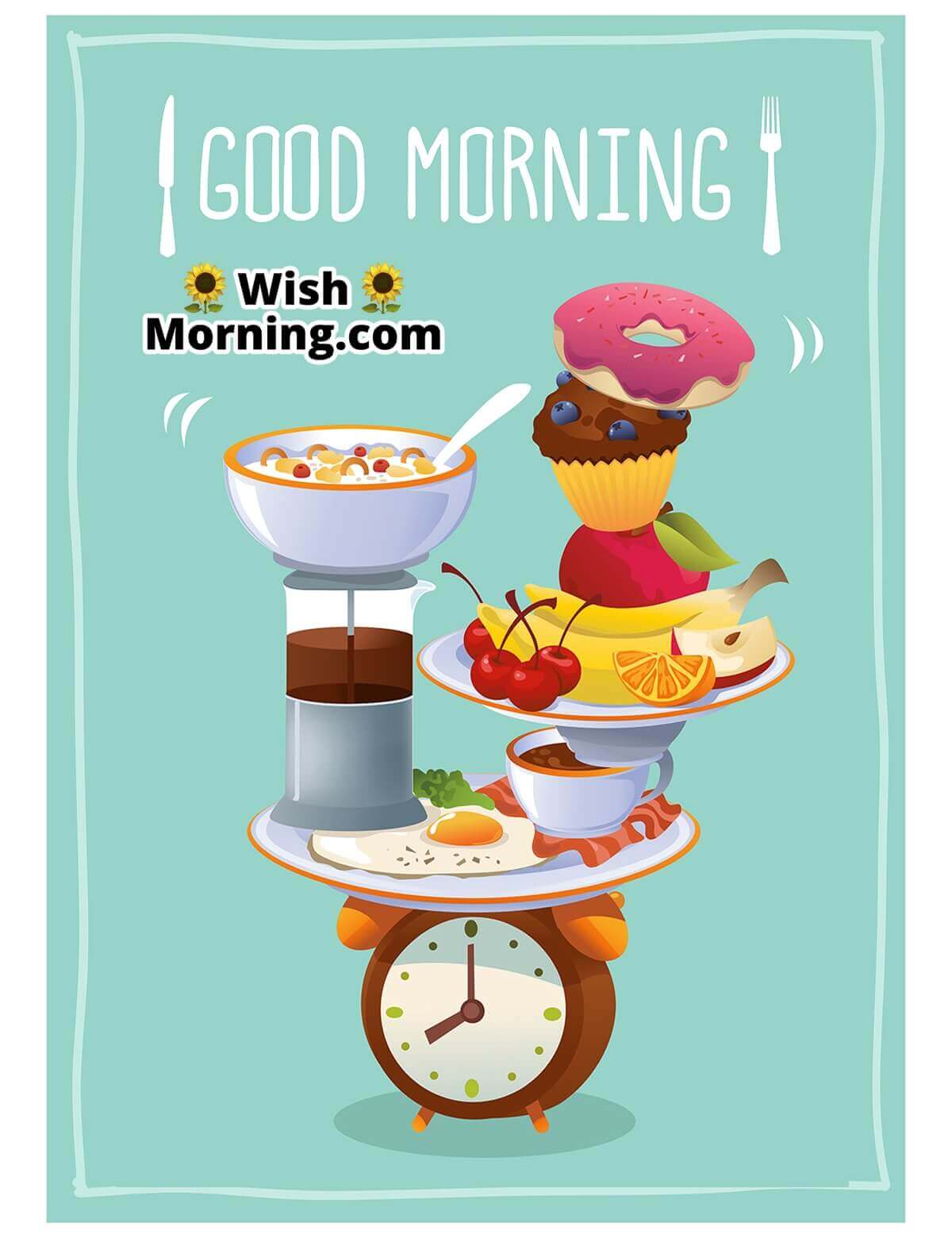 Good Morning Breakfast On Time Image