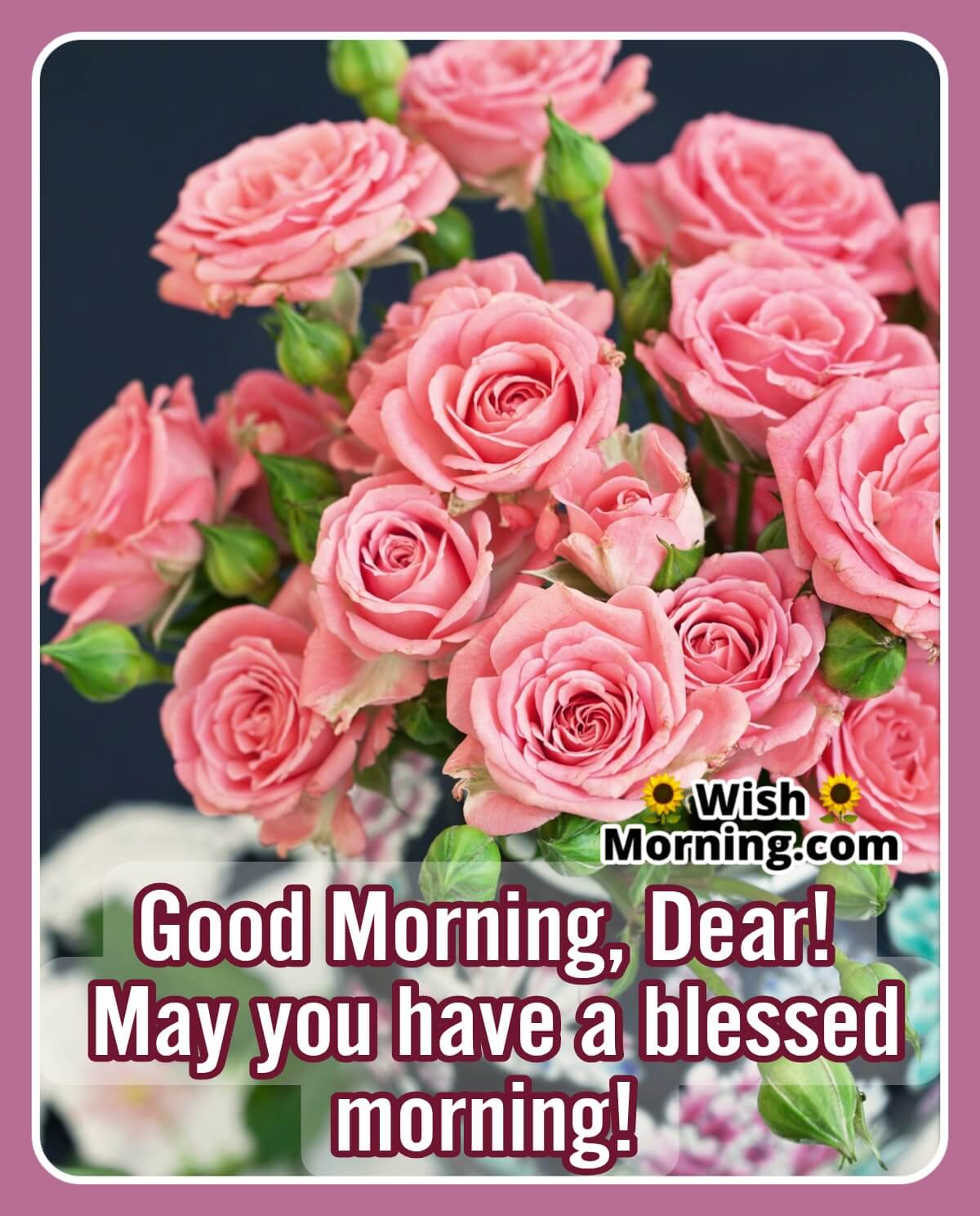 Good Morning Blessing With Rose Flowers