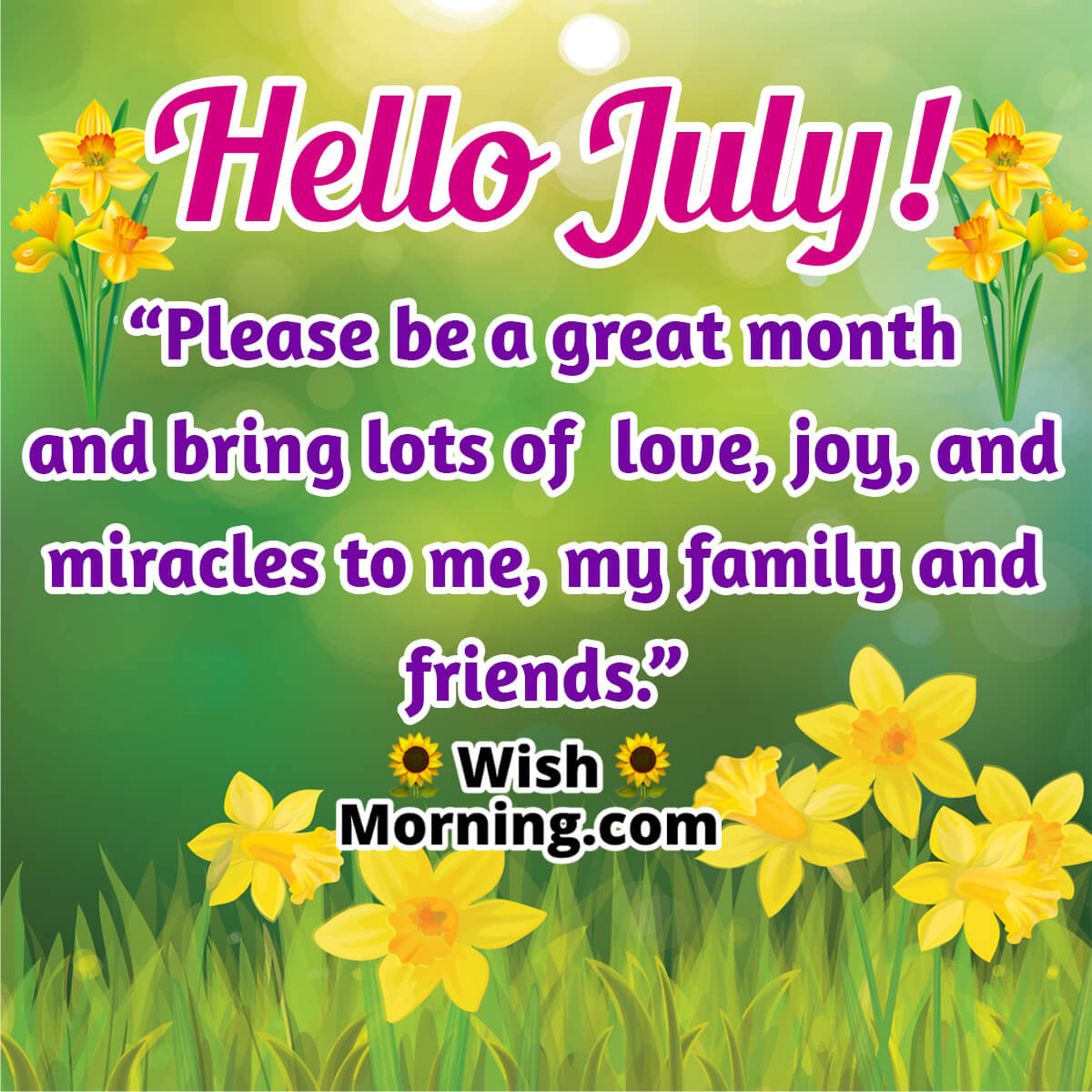 Hello July Month Quote