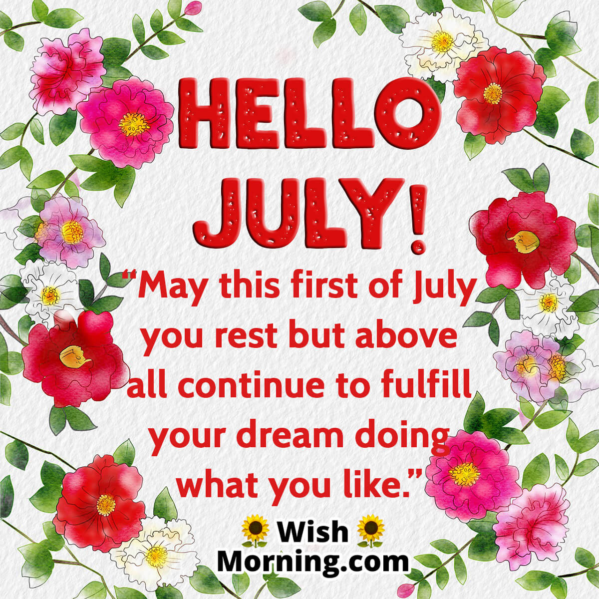 Hello July Month Wish