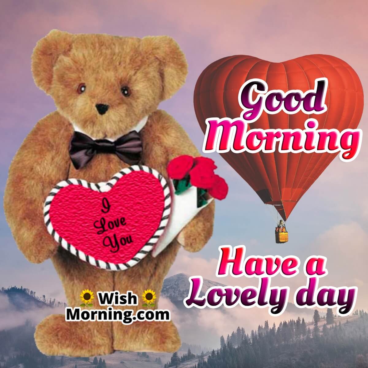 Cute Good Morning Teddy Bear Image