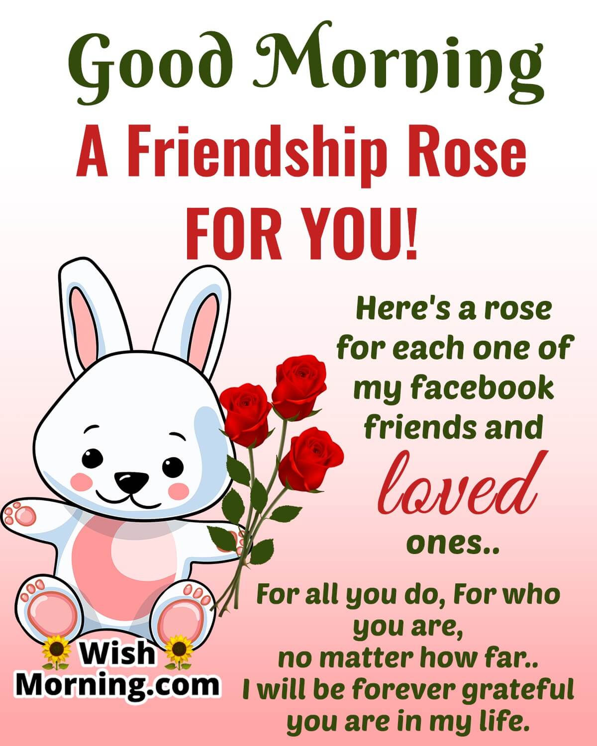 Good Morning A Friendship Rose For You