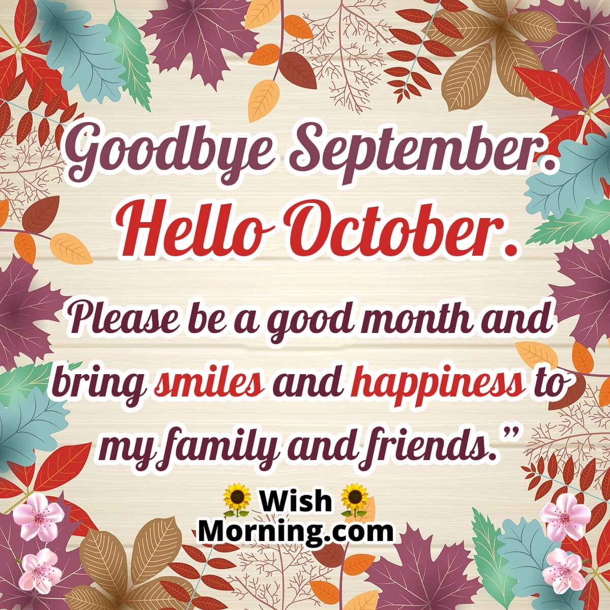 Goodbye September. Hello October Wish Image