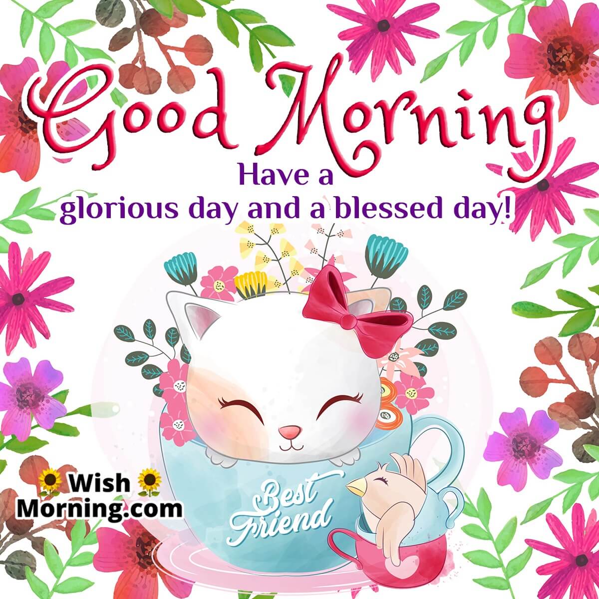 Good Morning Cartoon Animals - Wish Morning