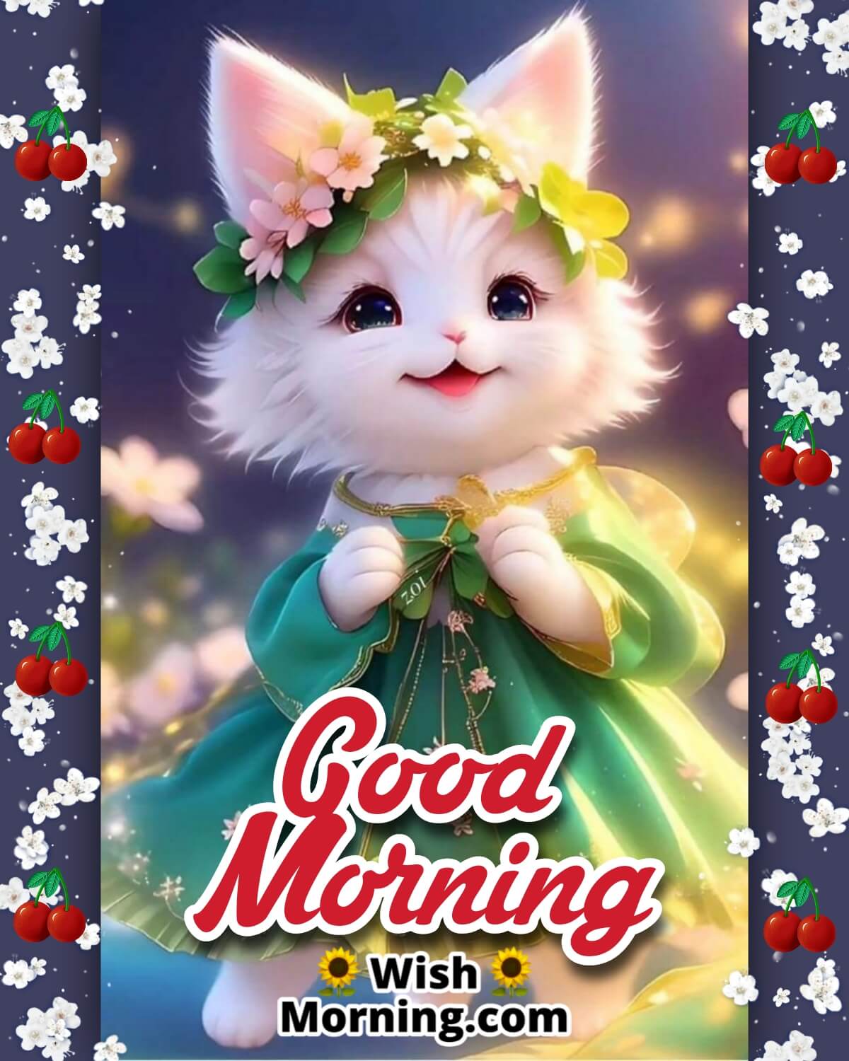 Wonderful Good Morning Cat Image
