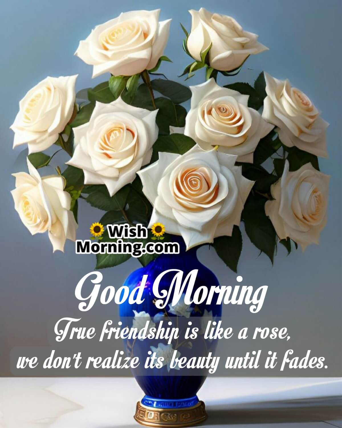 Good Morning Wishes With Rose Flower
