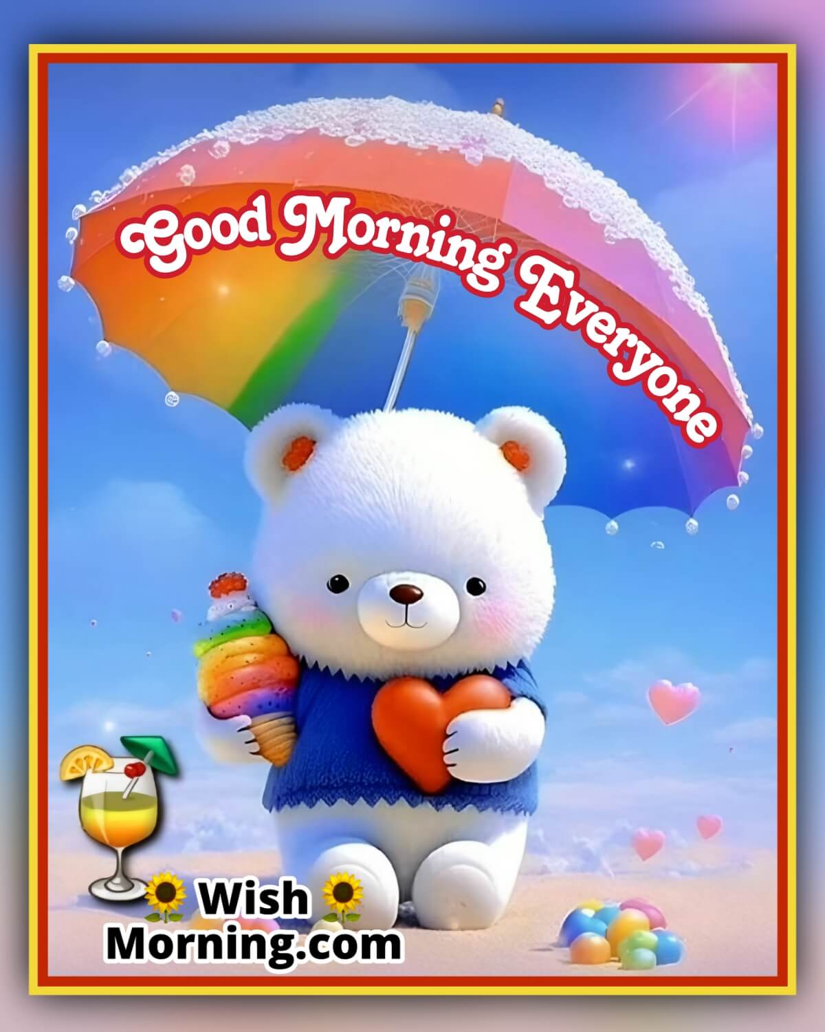 Good Morning Teddy Card