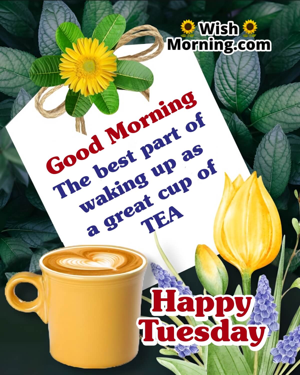 Good Morning Tuesday With Great Cup Of Tea