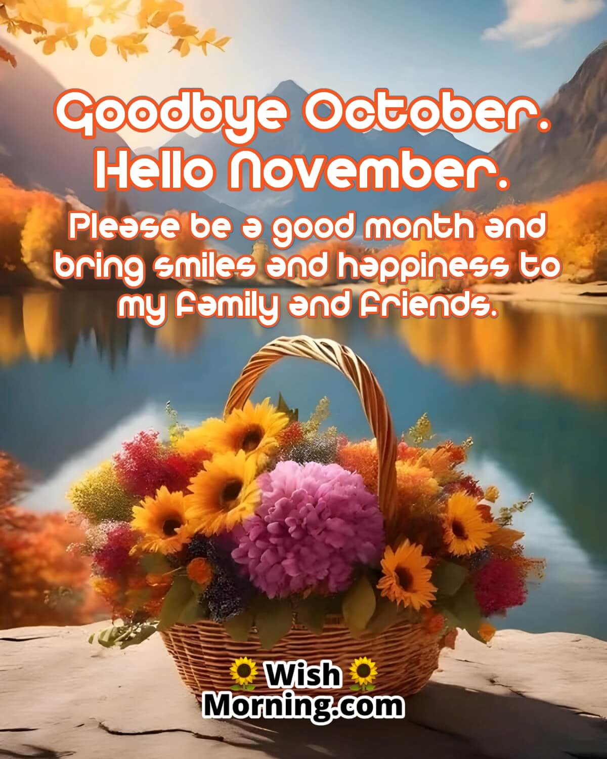 Goodbye October Hello November Wish Image
