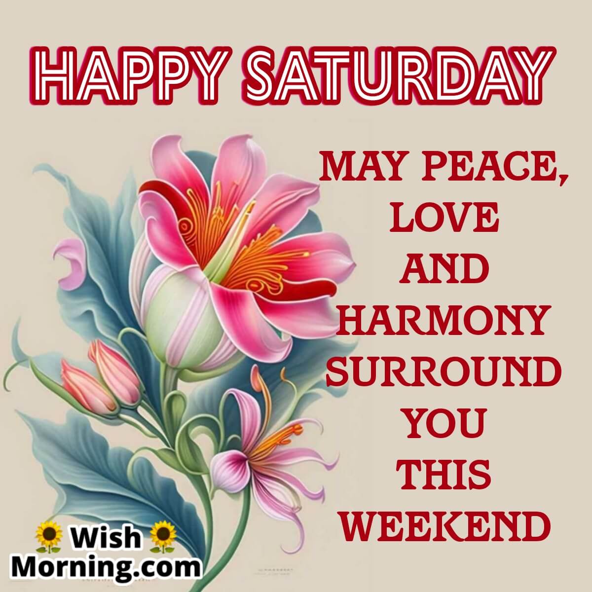 Happy Saturday Peaceful Weekend