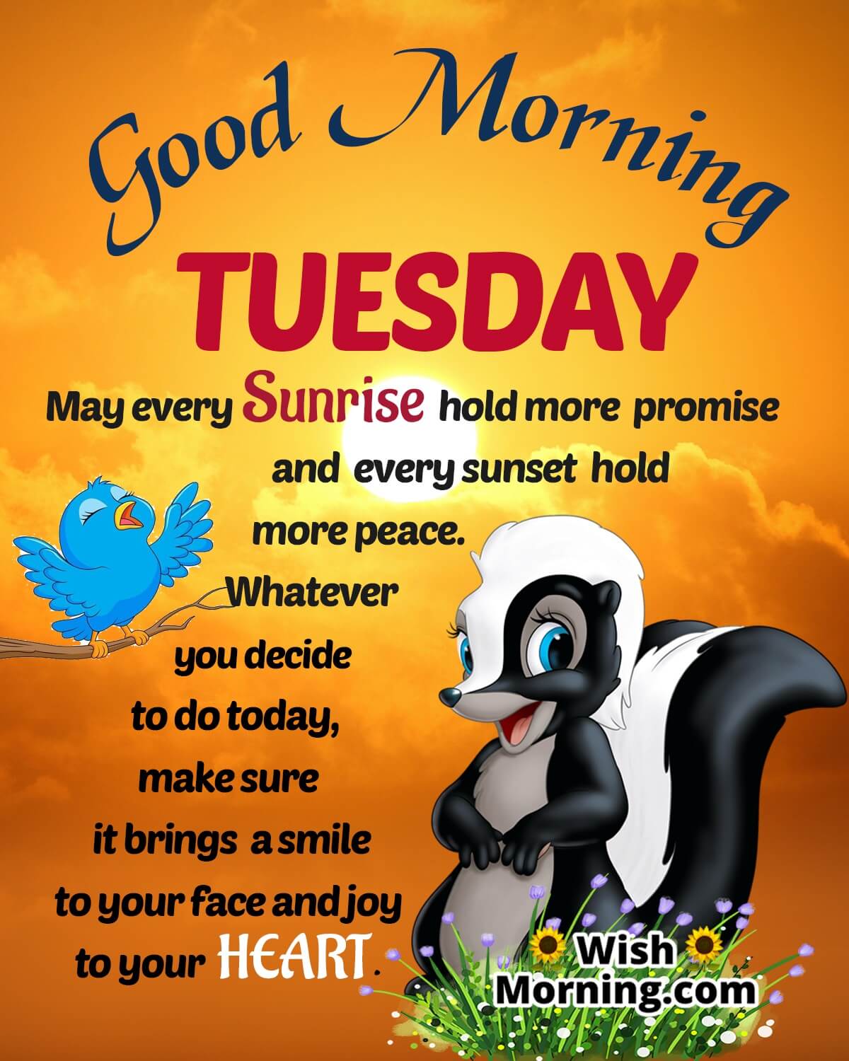 Good Morning Tuesday Sunrise Quote Wishes