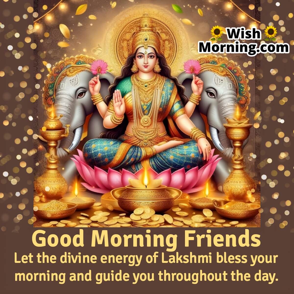 Good Morning Friends Lakshmi Mata Image