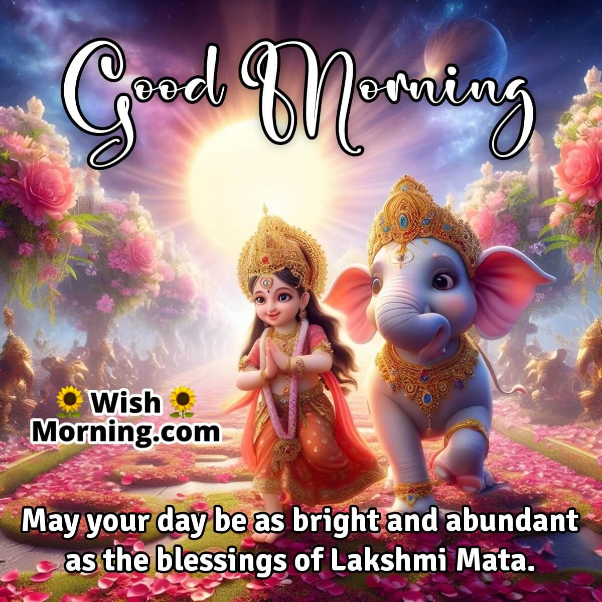 Good Morning Lakshmi Mata Blessings Image