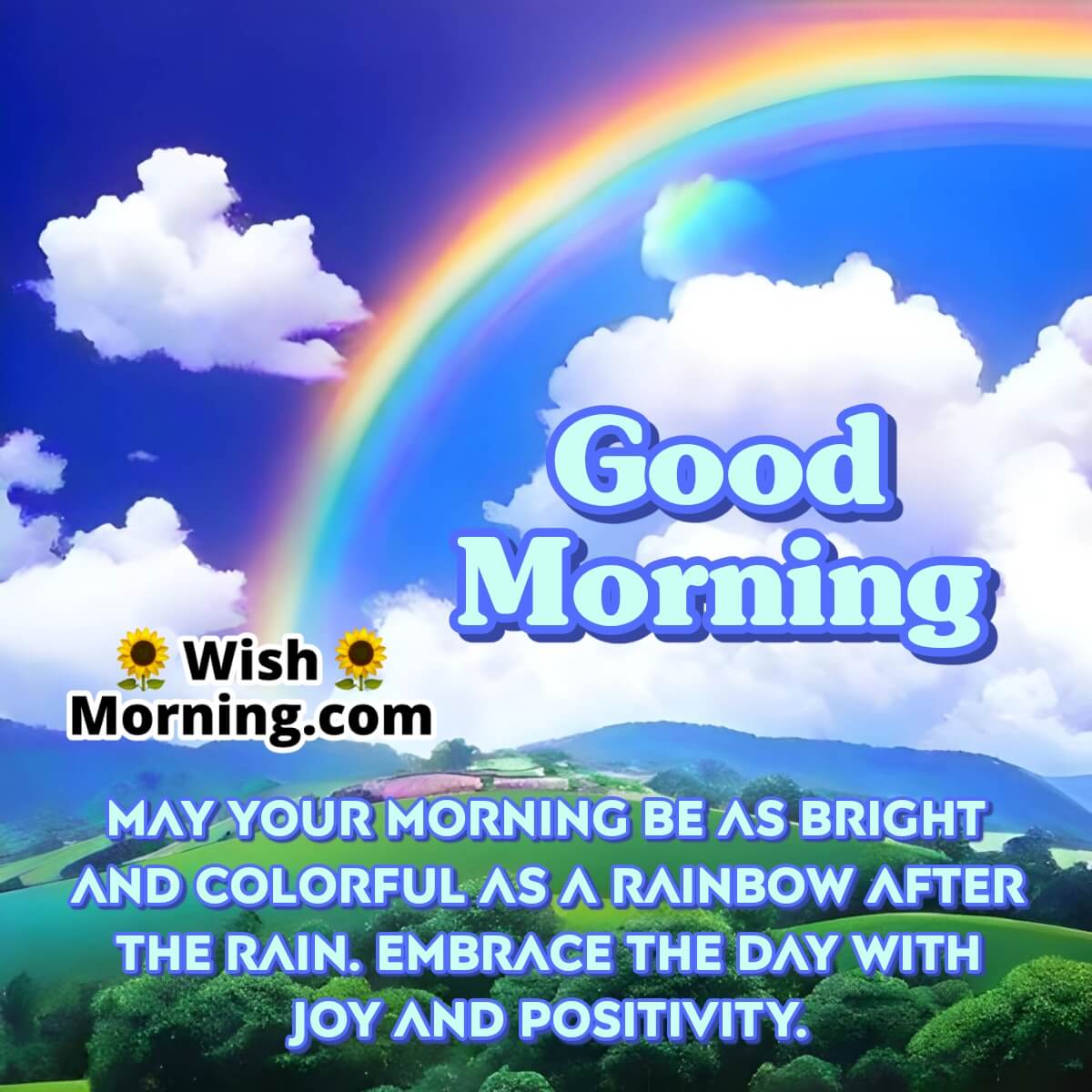 Good Morning Wish On Rainbow