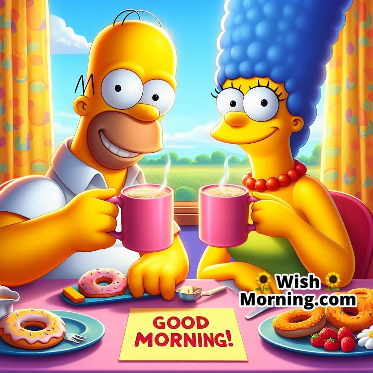 Good Morning Homer Simpson & Marge Simpson Picture