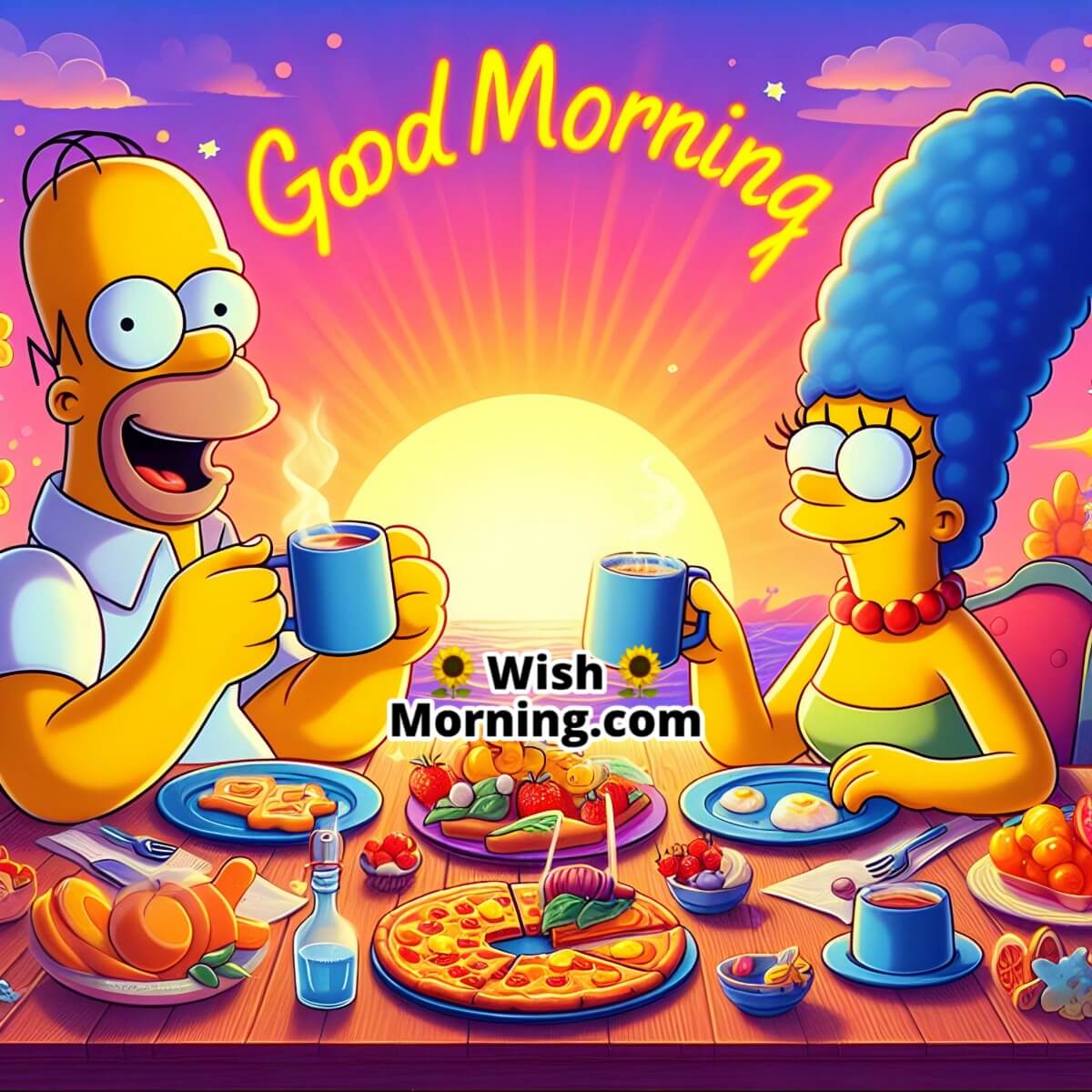 Good Morning Homer Simpson And Marge Simpson Image