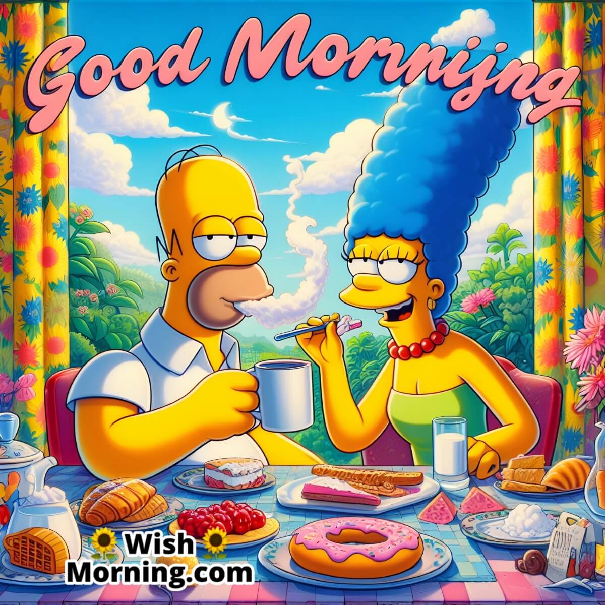 Good Morning Homer Simpson And Marge Simpson Pic