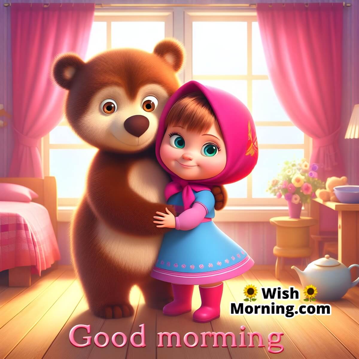 Good Morning Masha Hugging Bear