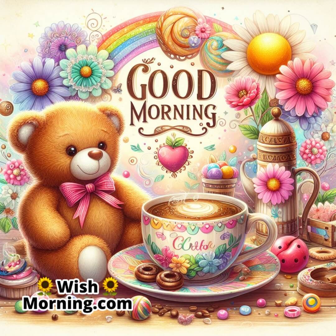 Good Morning Teddy With Coffee