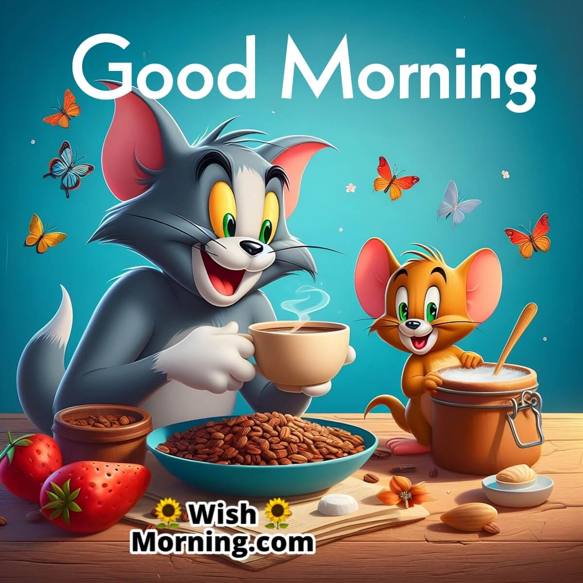 Good Morning Tom And Jerry Image