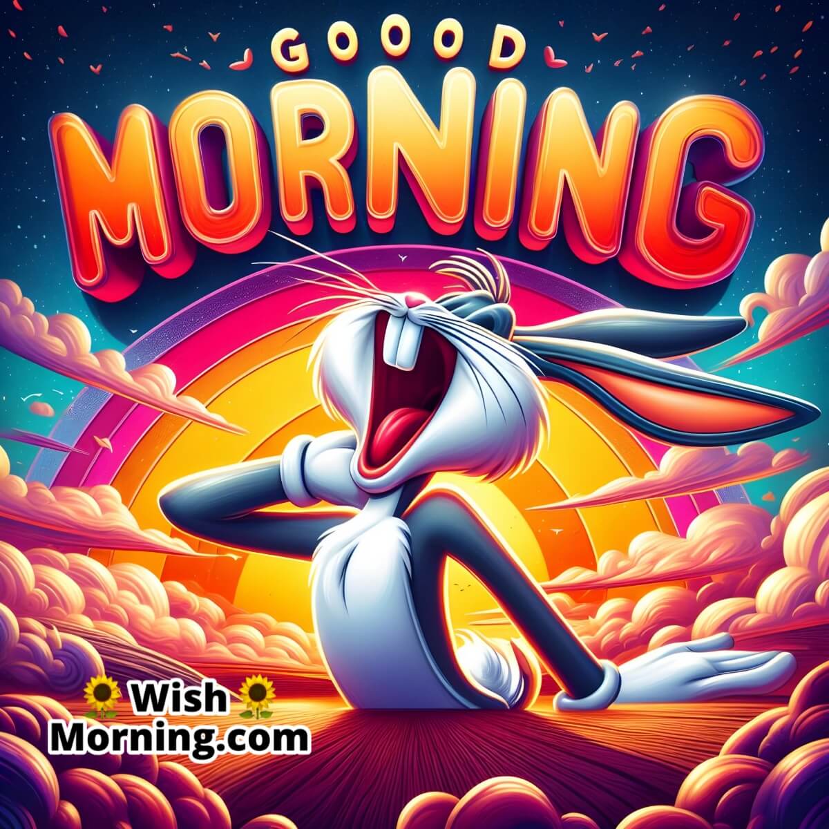 Good Morning Bugs Bunny Yawning