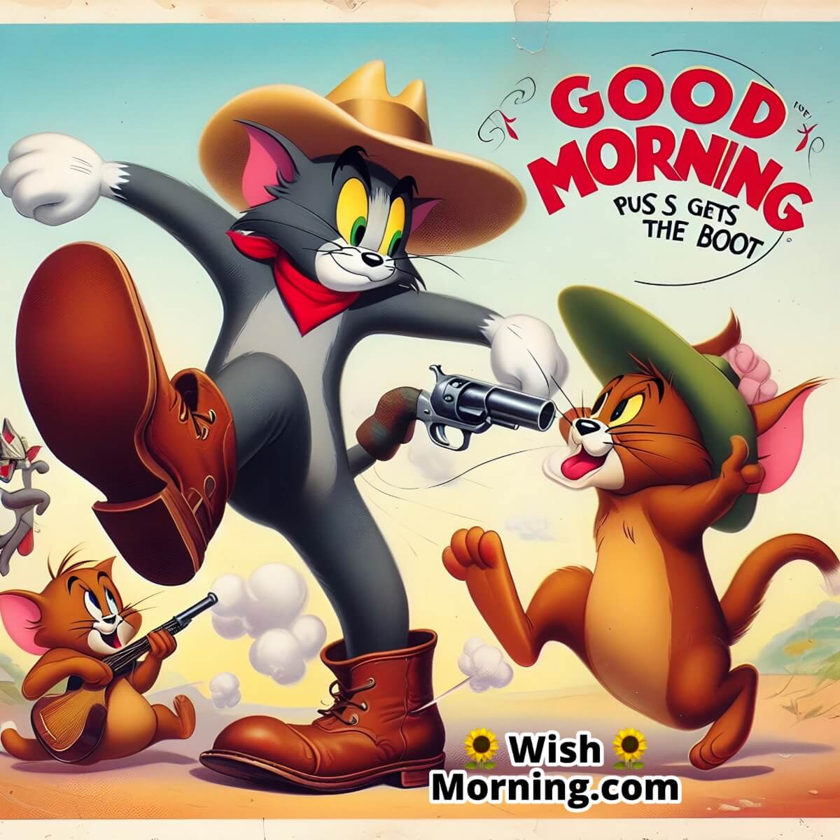 Good Morning First Cartoon 'puss Gets The Boot'