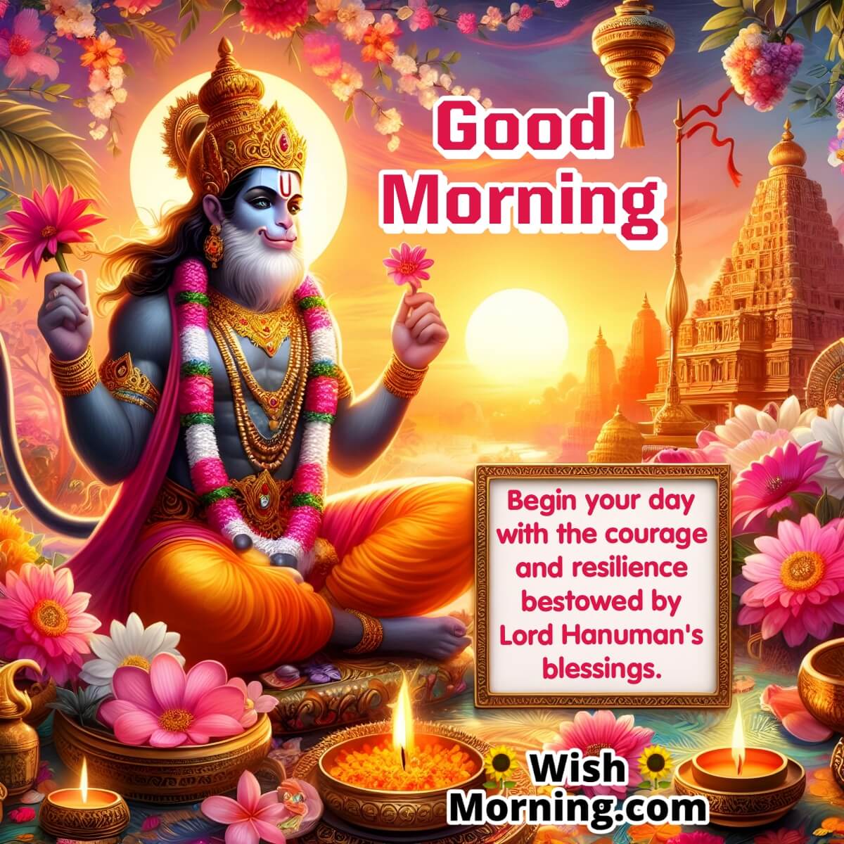 Good Morning Hanuman Blessings Image