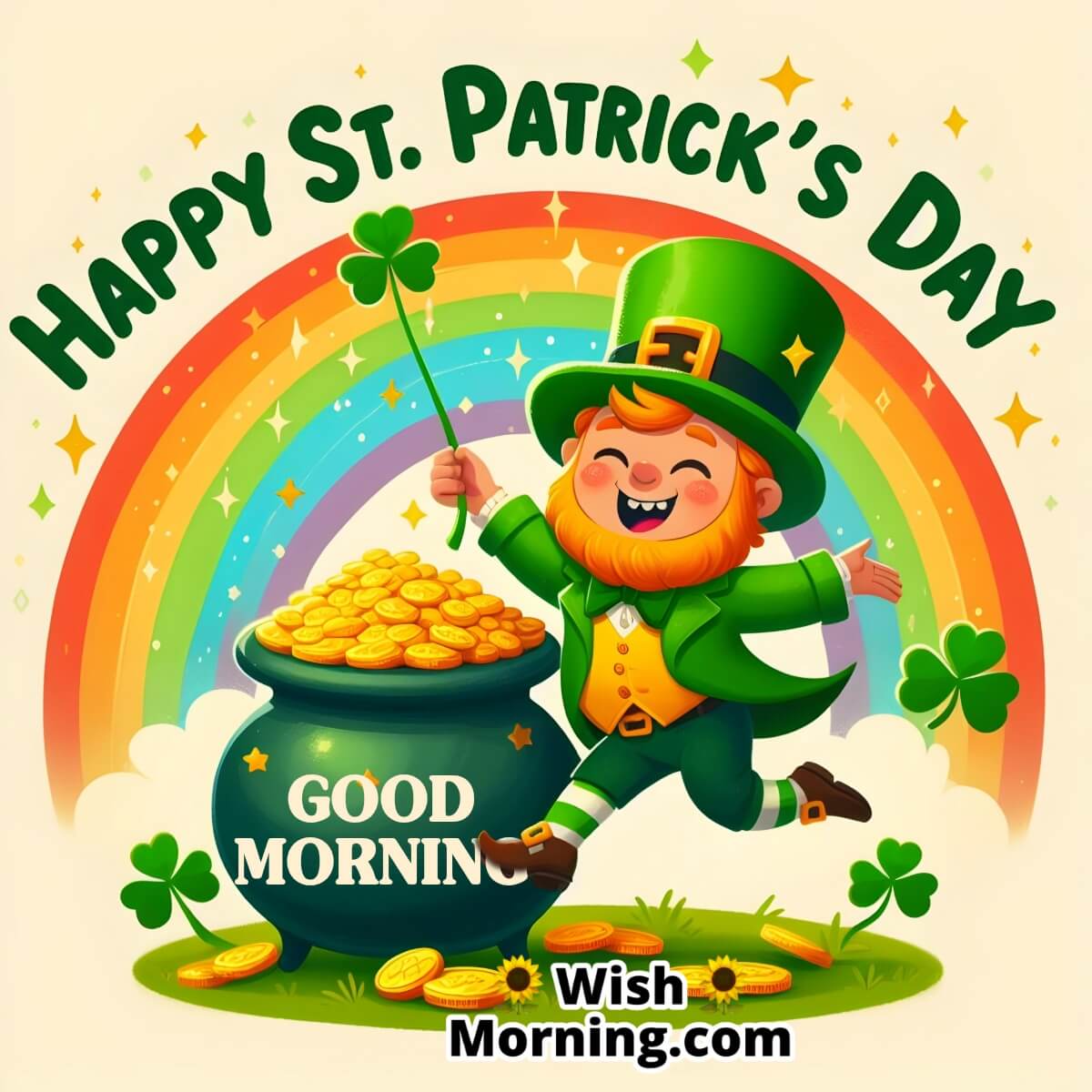 Good Morning St. Patrick's Day Pot Of Gold