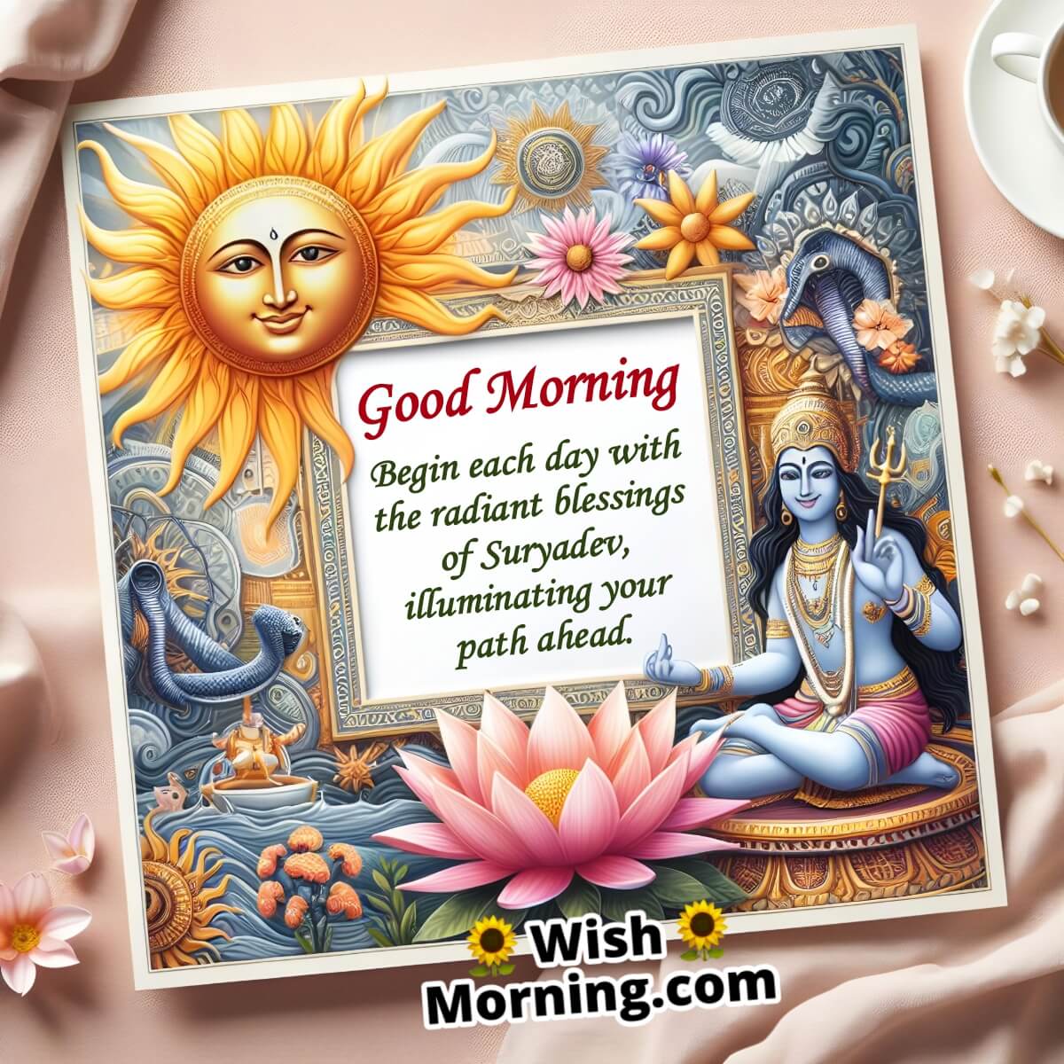 Good Morning Suryadev Blessings Card