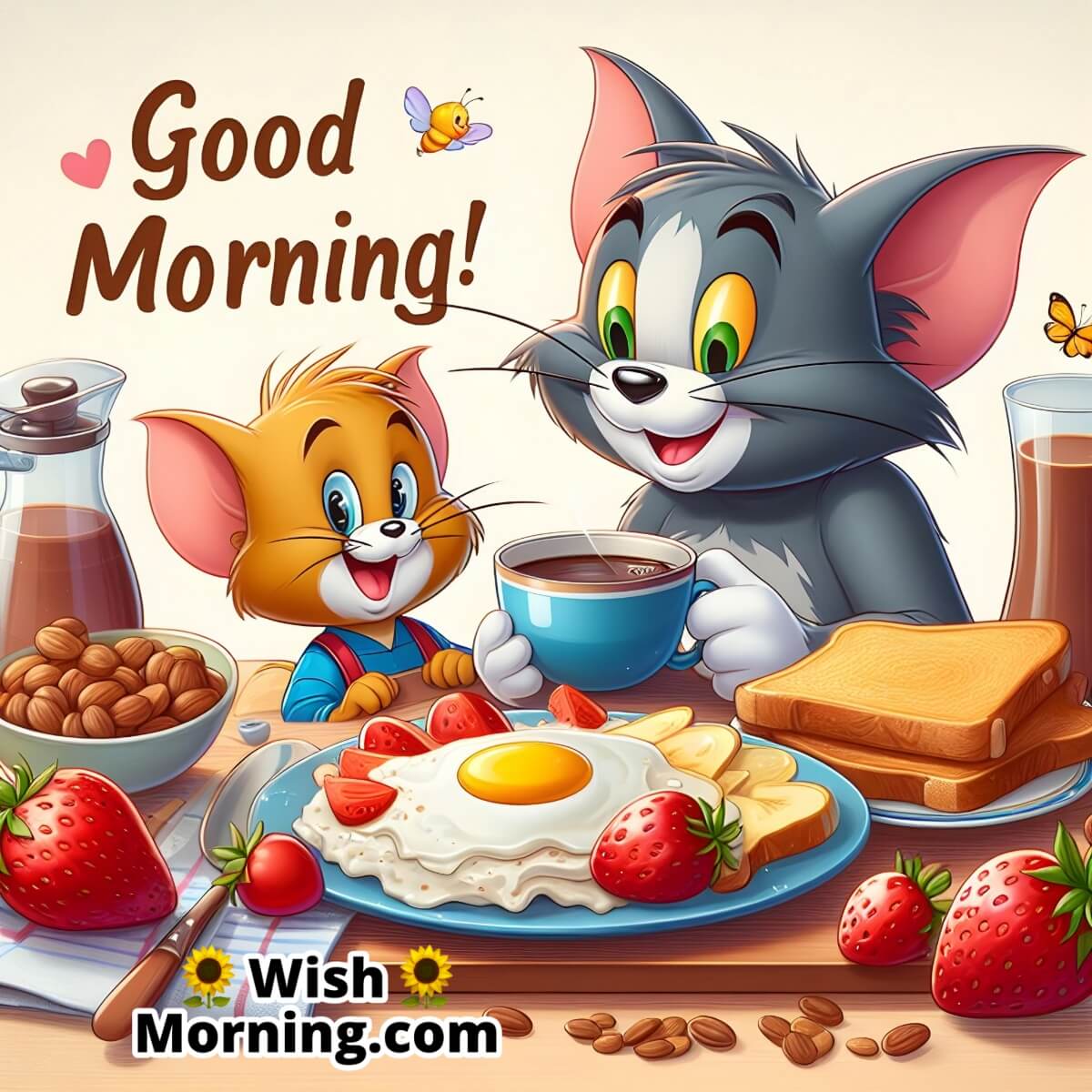 Good Morning Tom And Jerry Breakfast Image