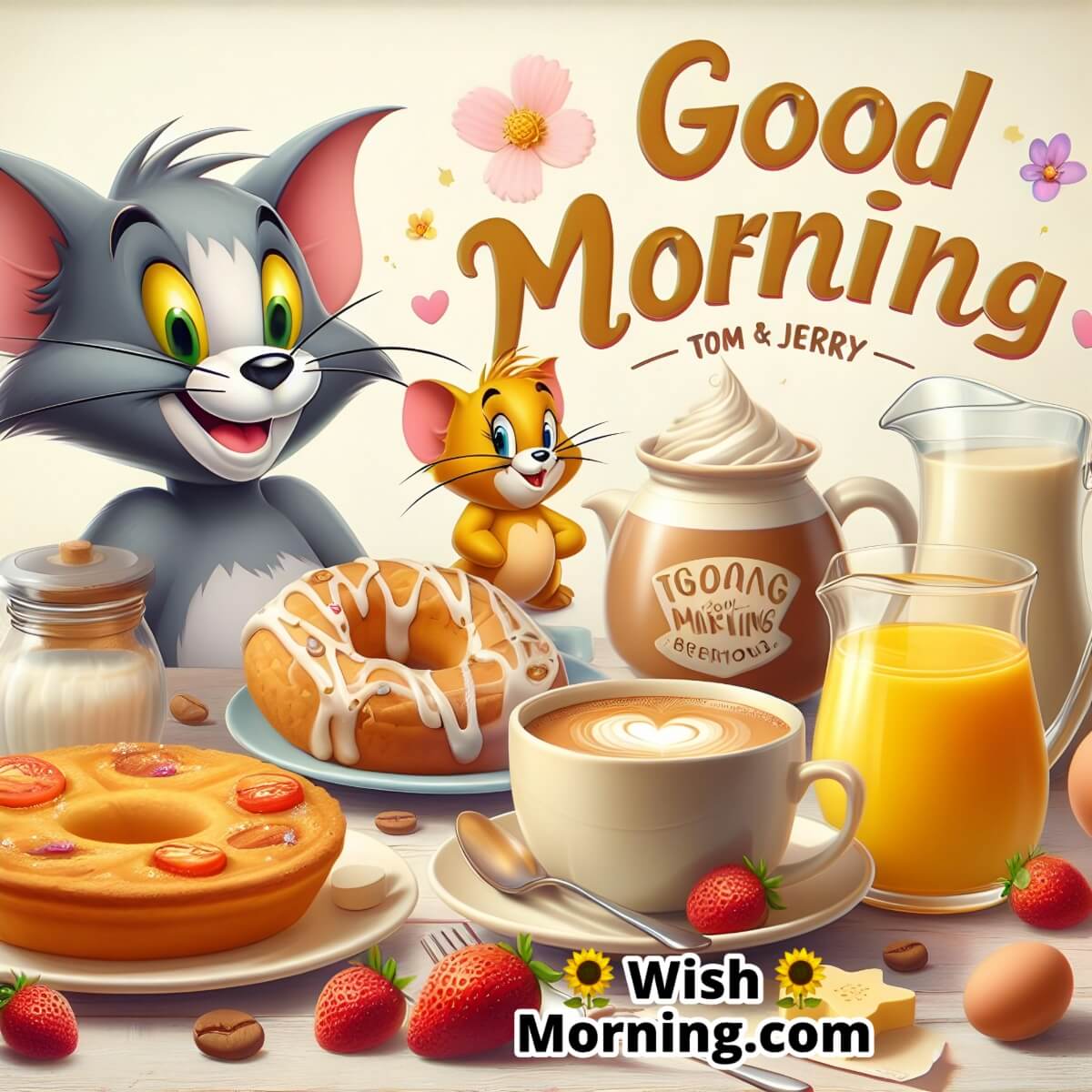 Good Morning Tom And Jerry Breakfast Pic