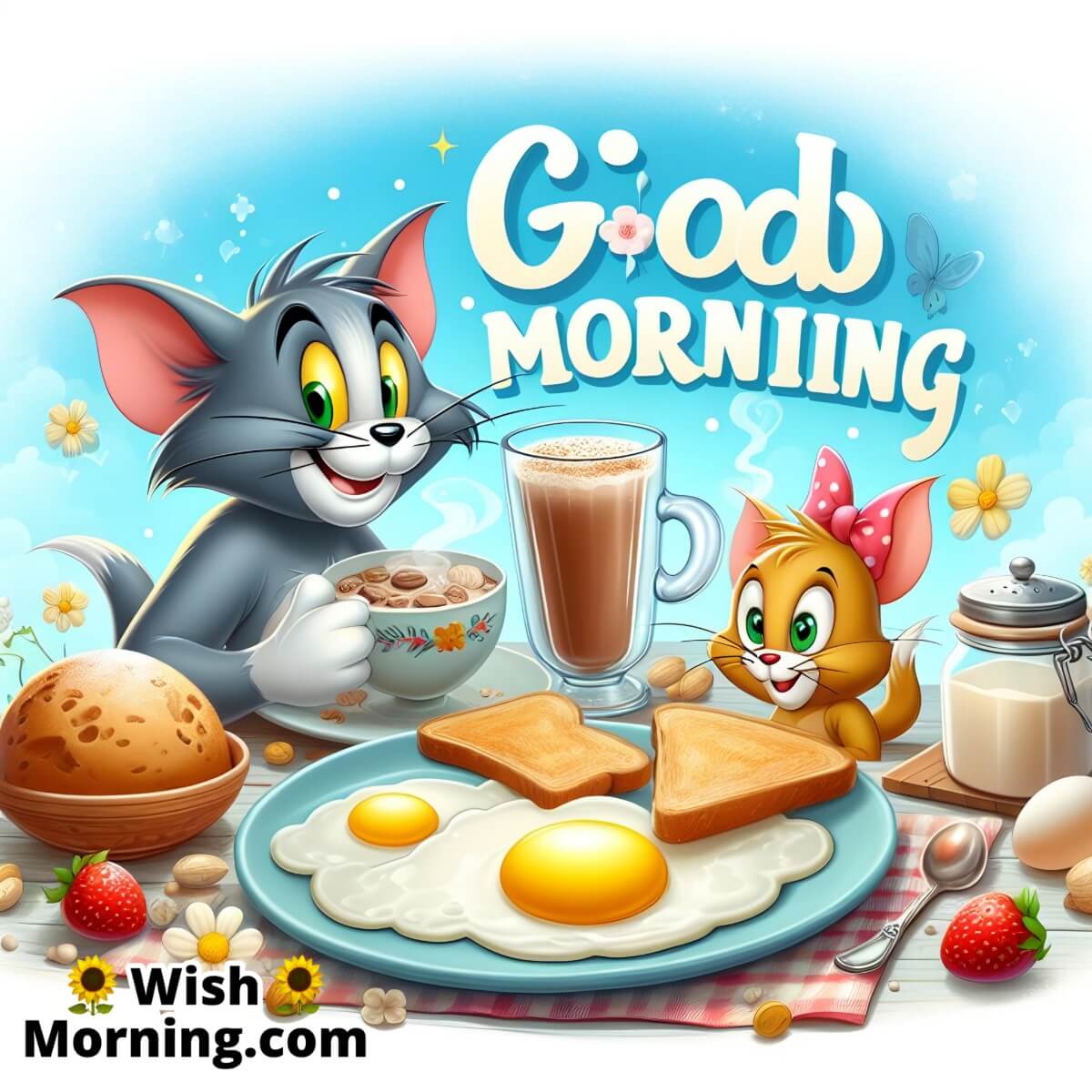 Good Morning Tom And Jerry On Breakfast