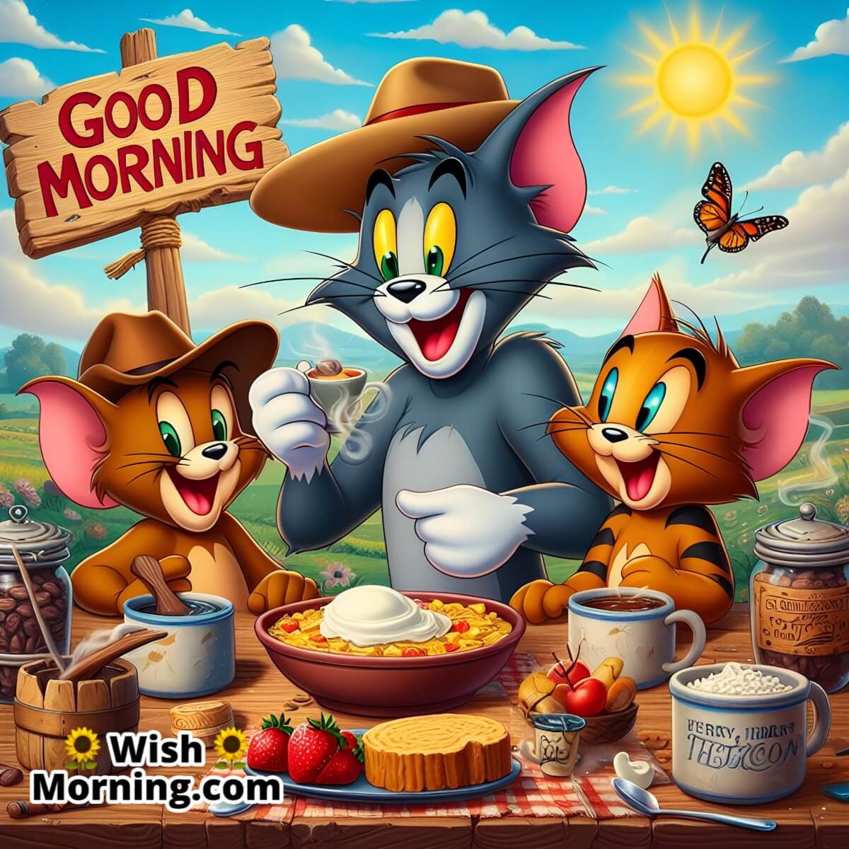 Good Morning Tom And Jerry With Tuffy
