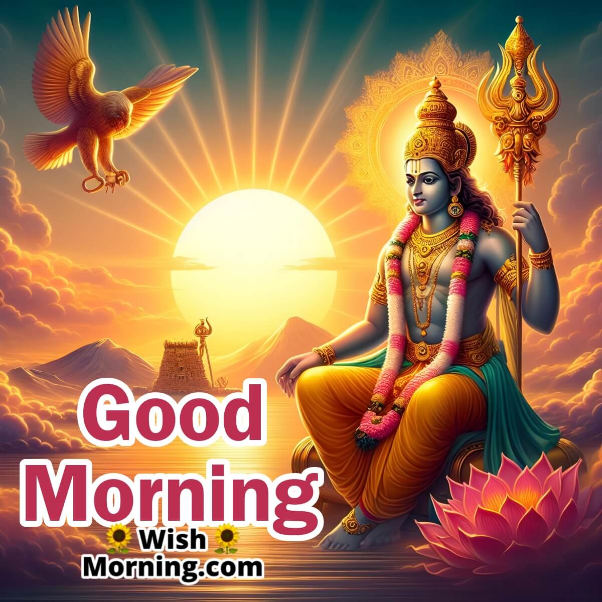 Good Morning Lord Murugan Sunrise Image
