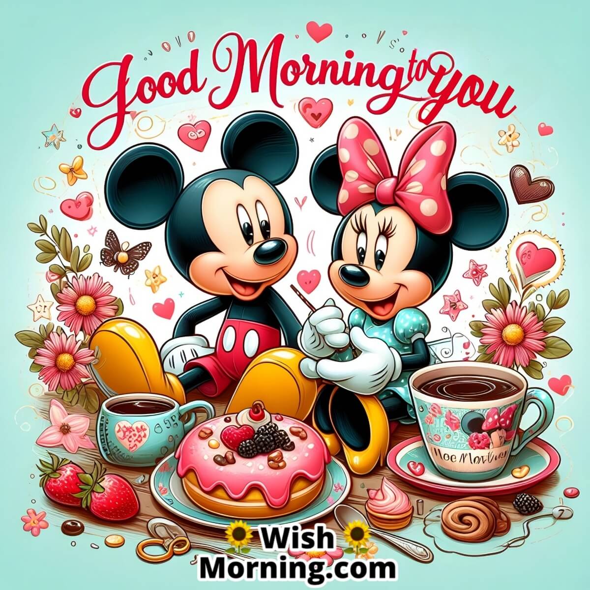 Good Morning Mickey And Minnie On Breakfast