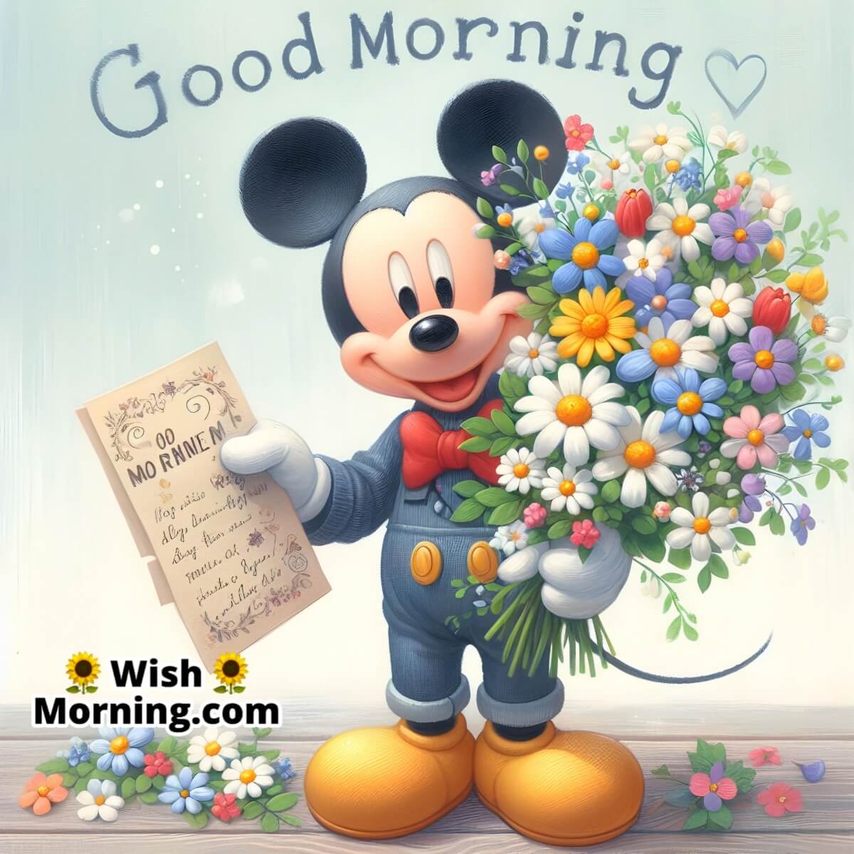 Good Morning Mickey Flowers Image