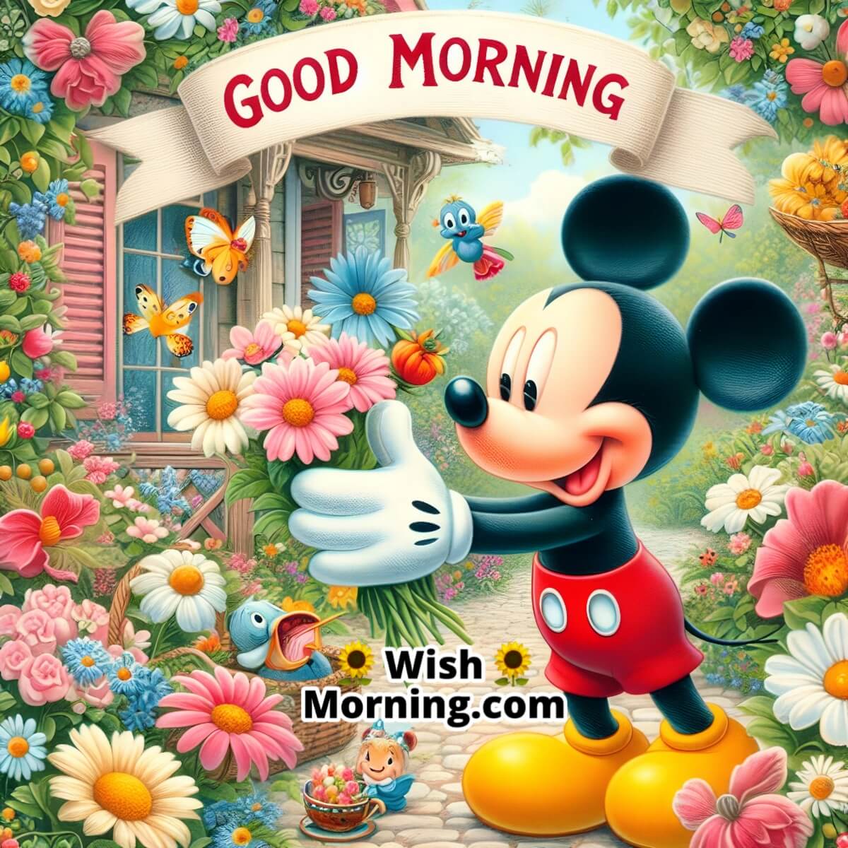 Good Morning Mickey Flowers Images