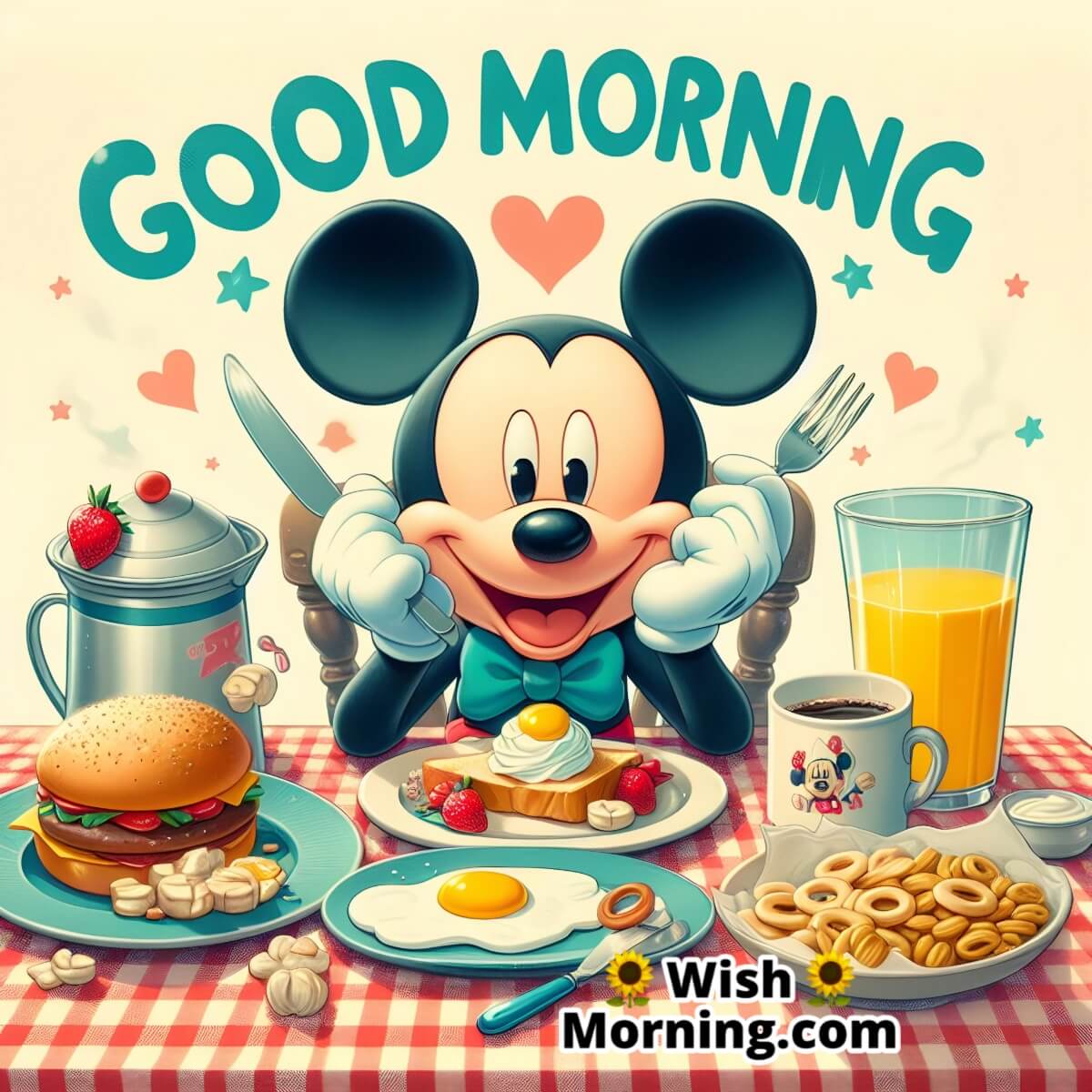 Good Morning Mickey With Breakfast
