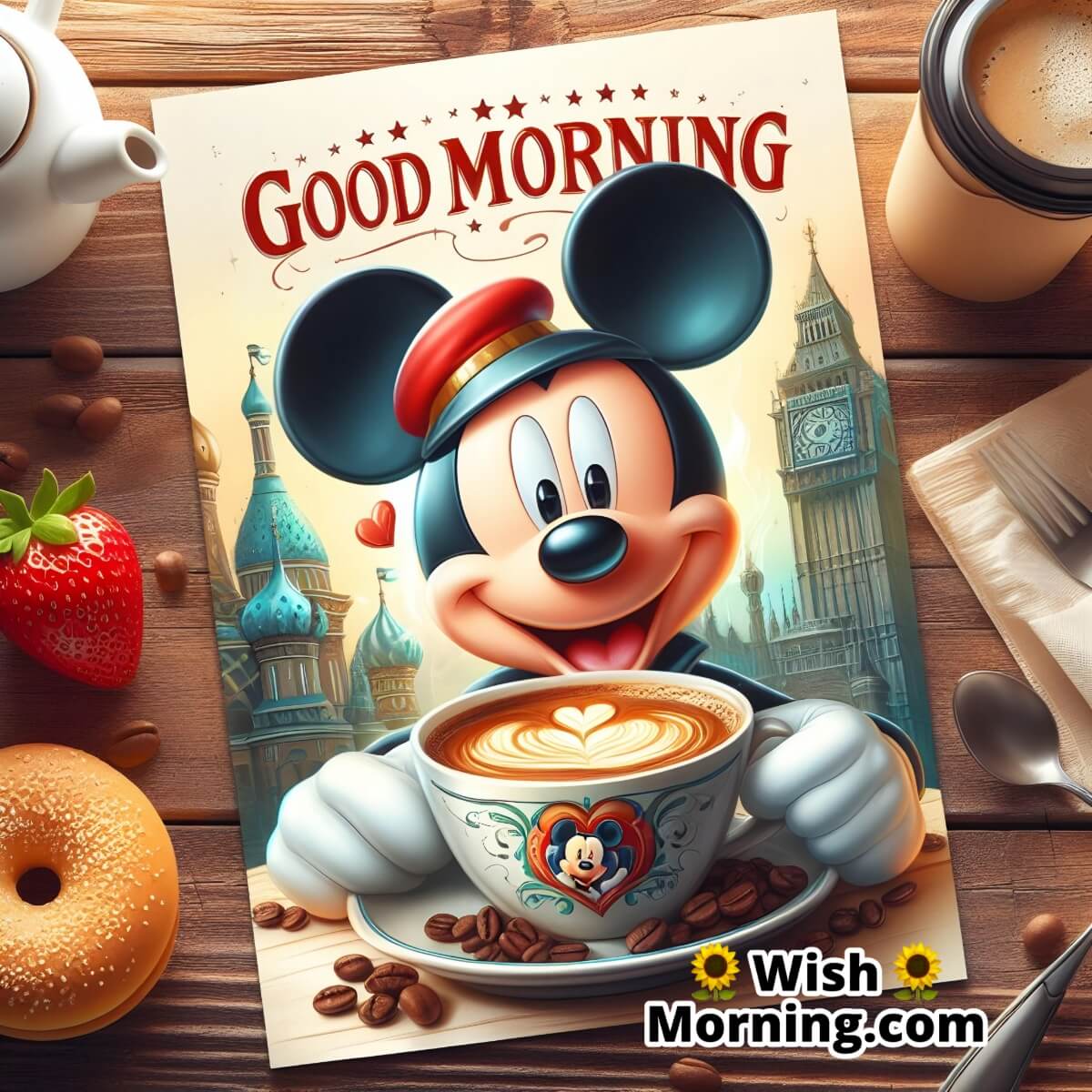 Good Morning Mickey With Coffee