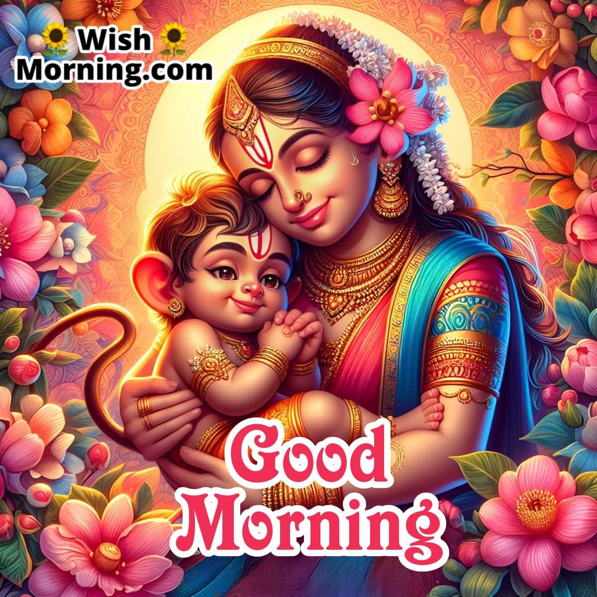 Hanuman's Tender Morning With Mother