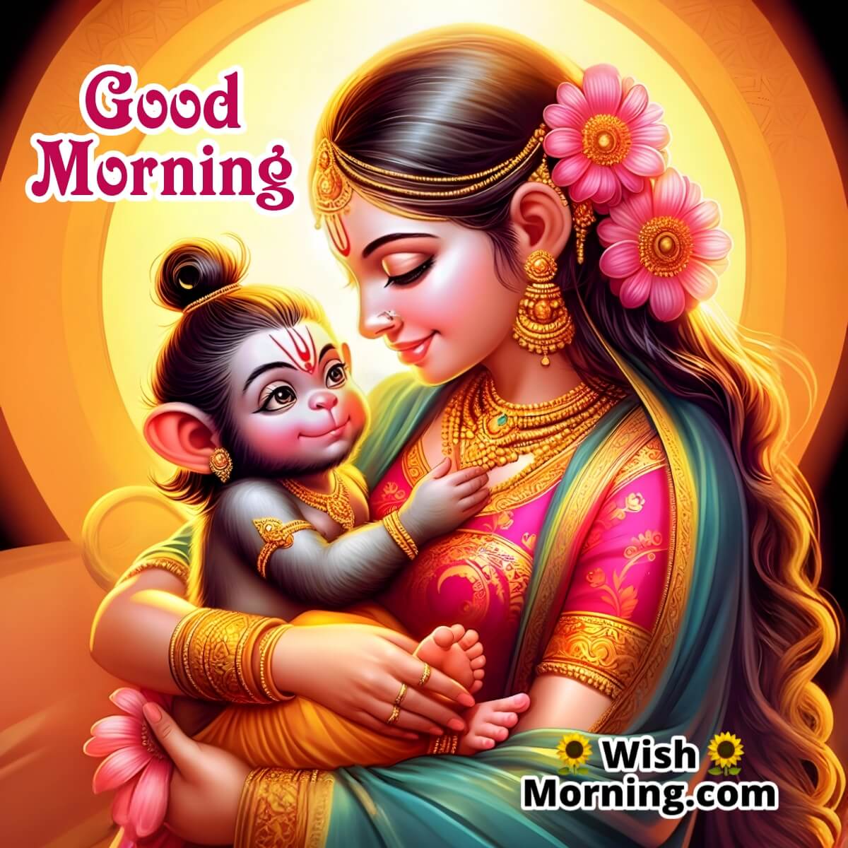 Sweet Mornings With Hanuman And Mother