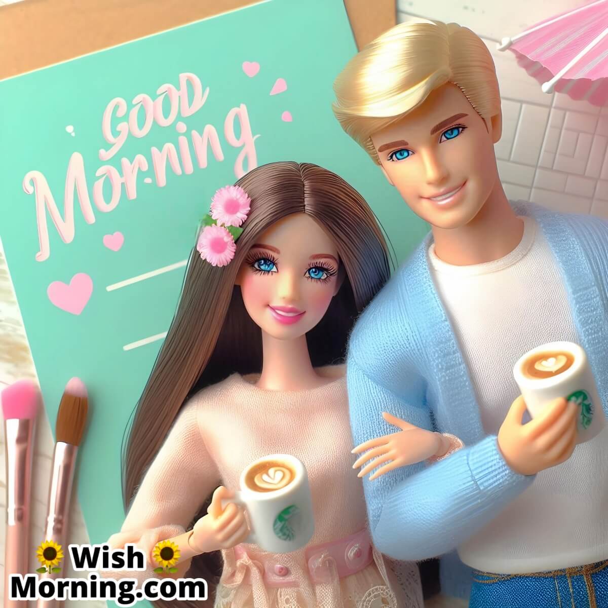 Barbie With Her Boyfriend Morning Pic