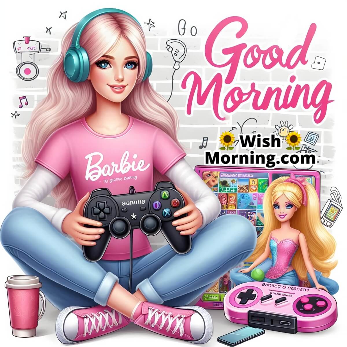 Good Morning Barbie With Video Games