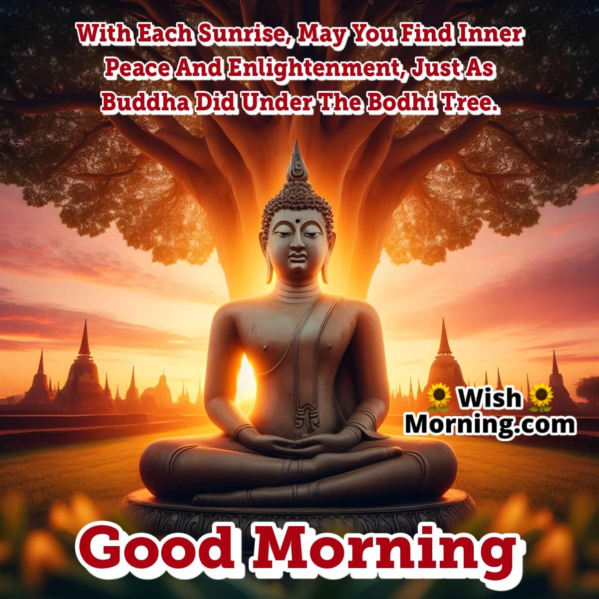 Good Morning Buddha Under Bodhi Tree
