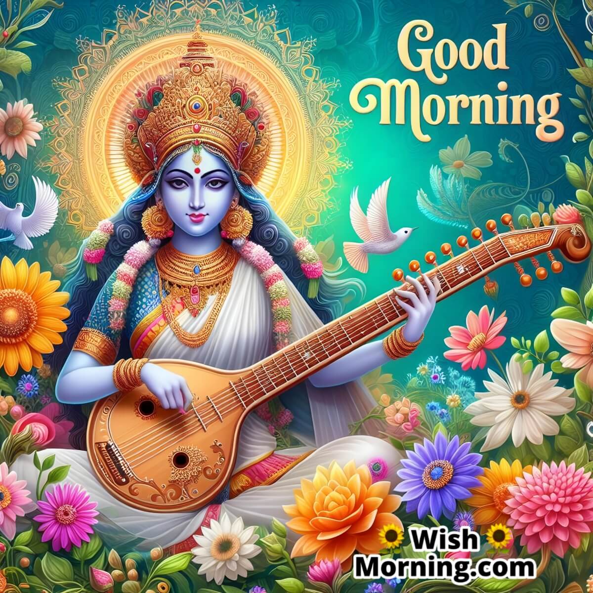 Good Morning Goddess Saraswati Pic