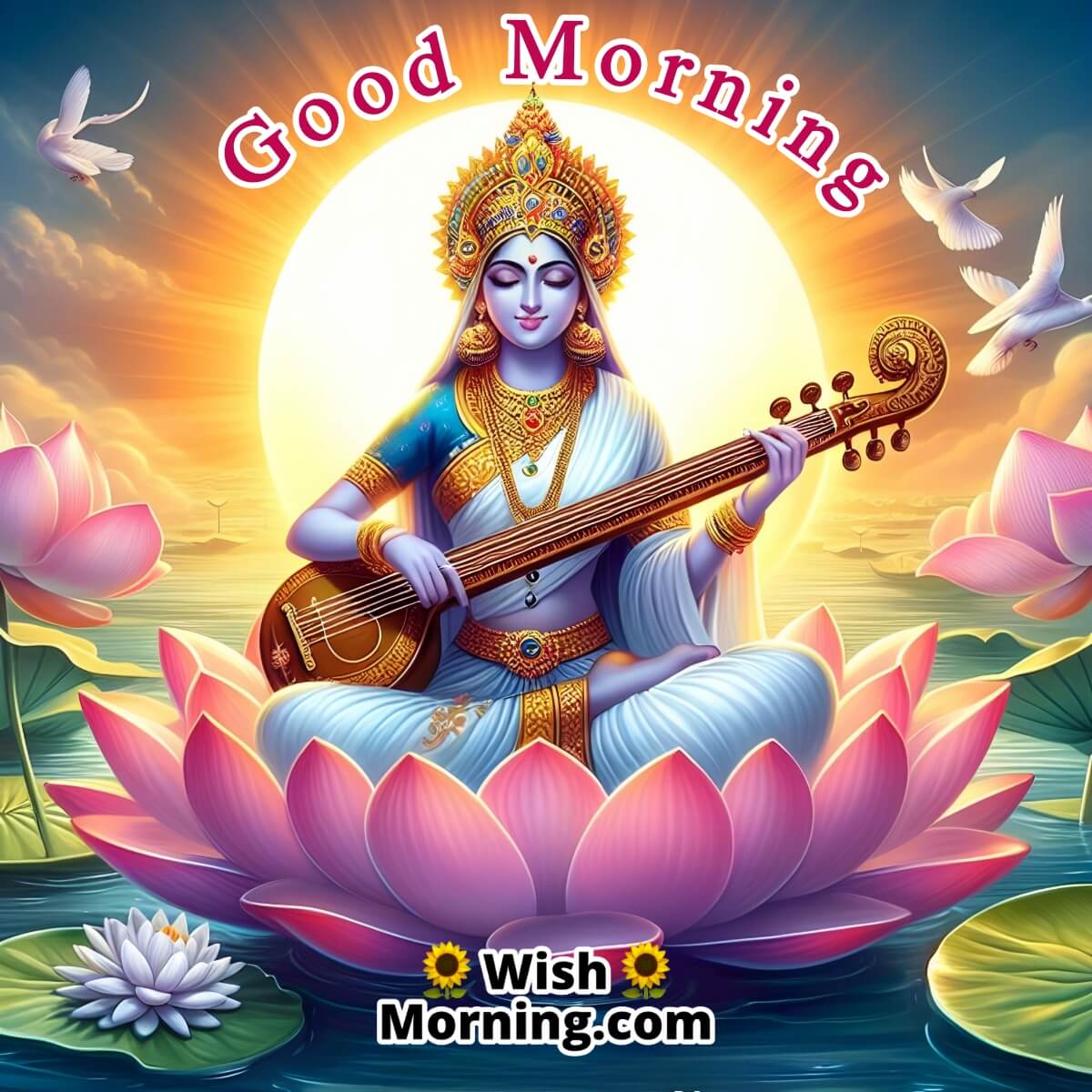 Good Morning Goddess Saraswati Pics