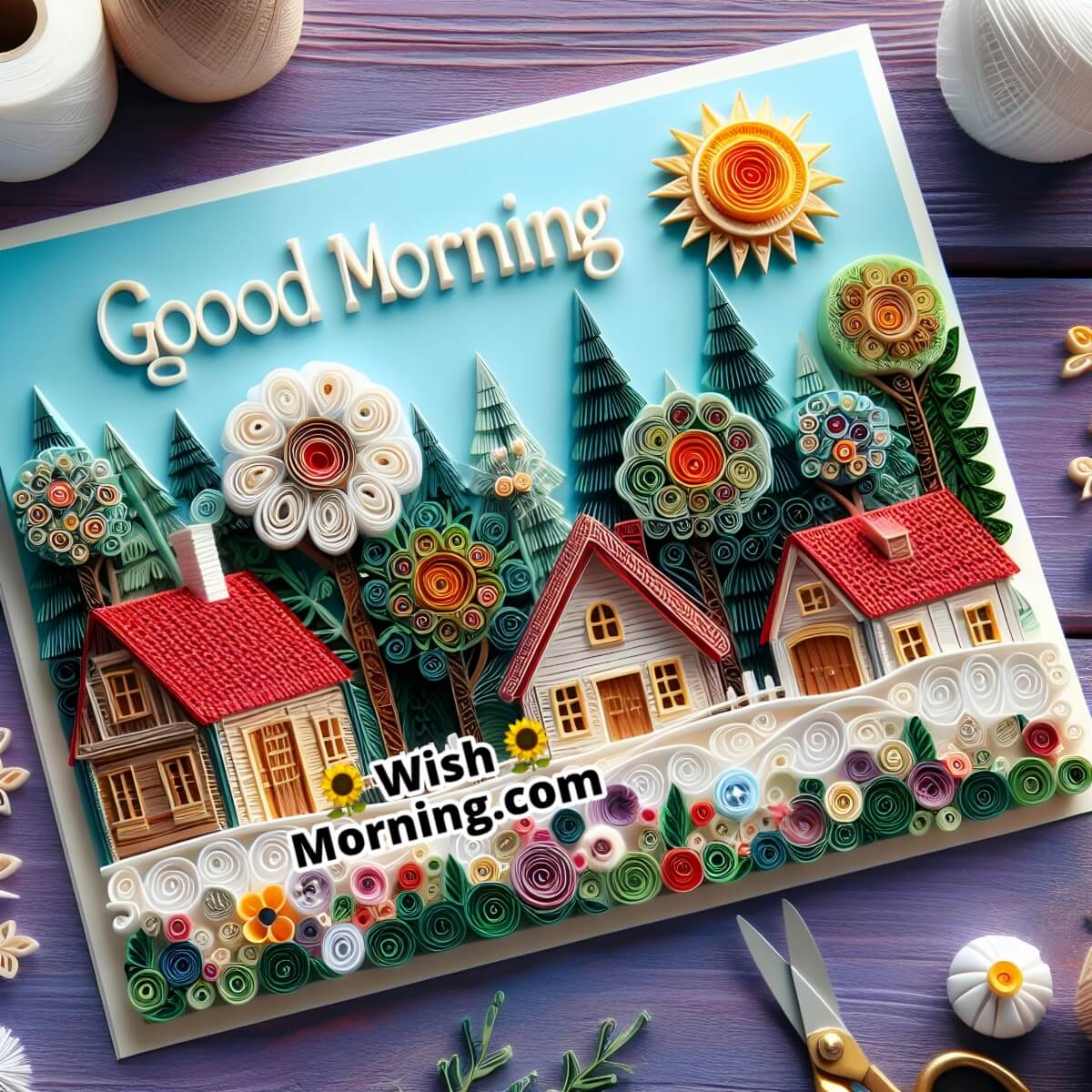 Good Morning Quilling Art Image