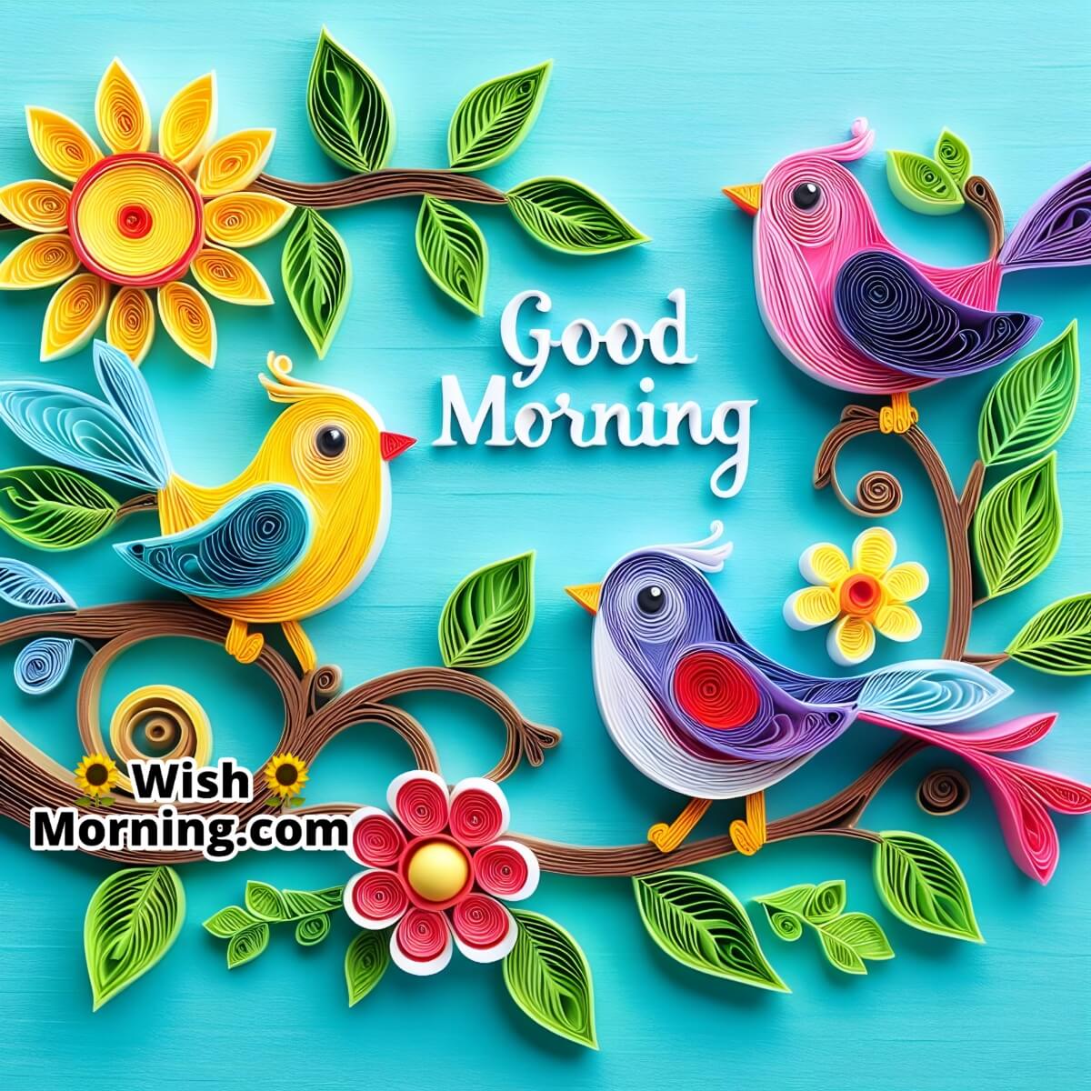 Quilling Art Good Morning Image