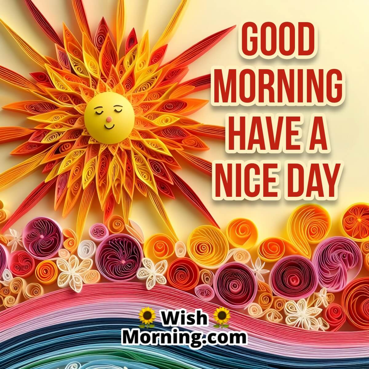 Quilling Art Good Morning Images