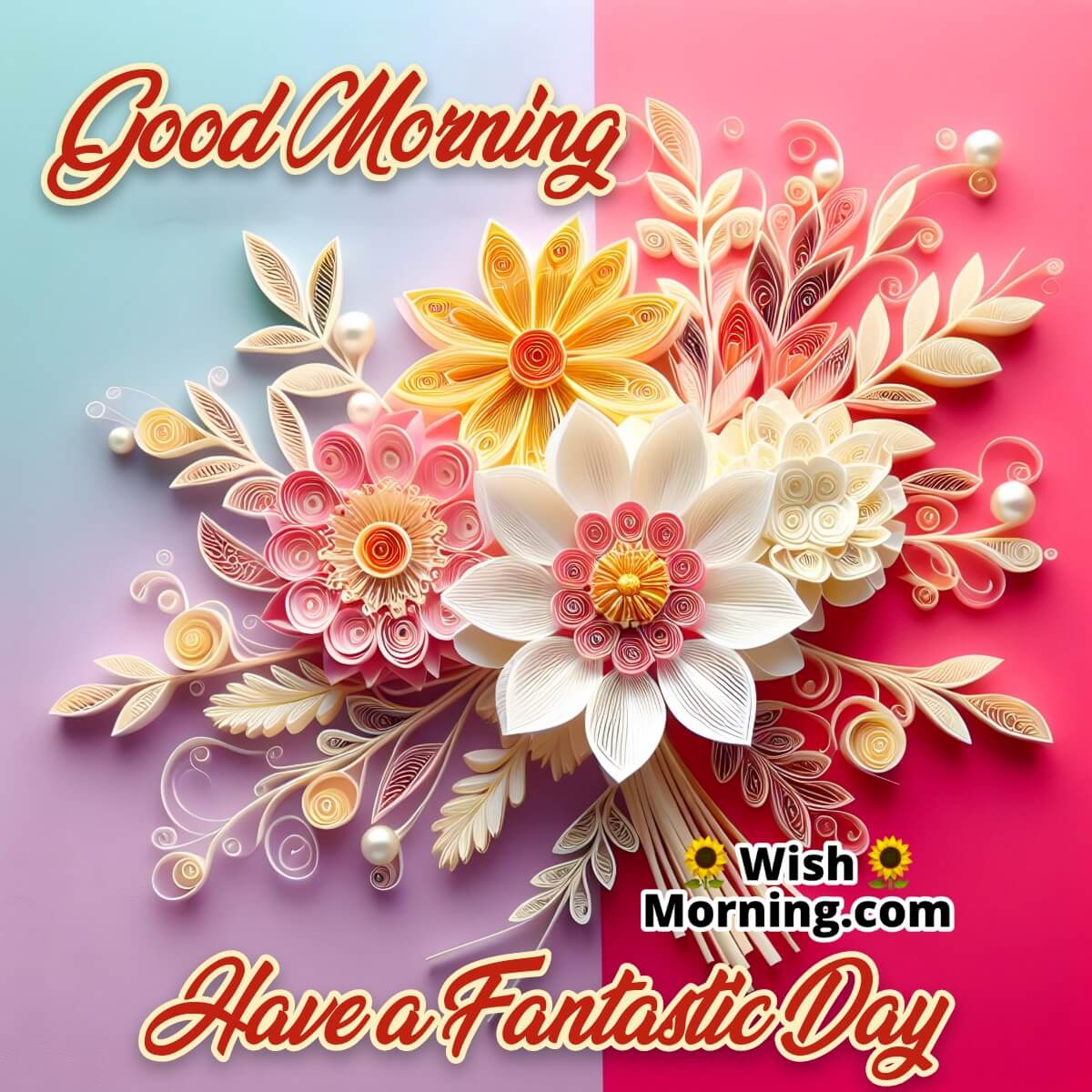 Quilling Flower Good Morning Image